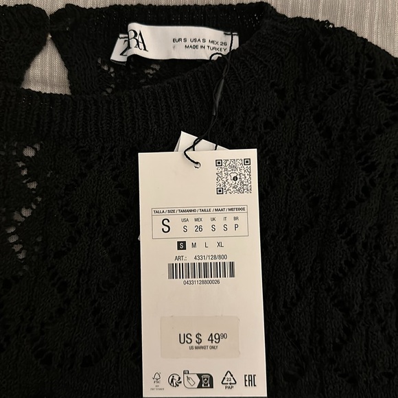 Zara pointelle knit romantic top - Picture 2 of 2